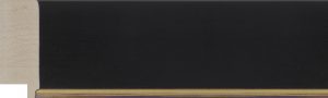 Roma Moulding - 50x20mm Flat Black with Gold Lip