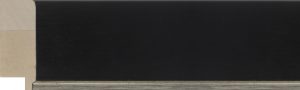 Roma Moulding - 50x20mm Flat Black with Silver Lip
