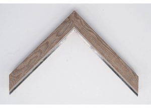 32mm x 20mm Imitation Mahogany Foil Moulding with Silver Lip