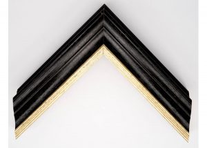 Open Grain Black + Grey Wash + Gold Lip Traditional Moulding