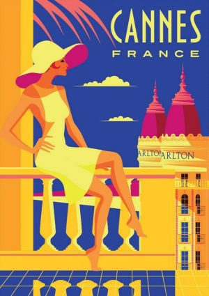 Cannes Vintage Travel Poster