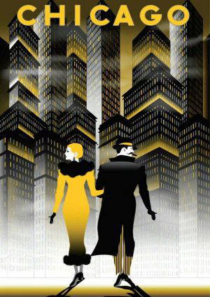 Chigago Vintage Travel Poster