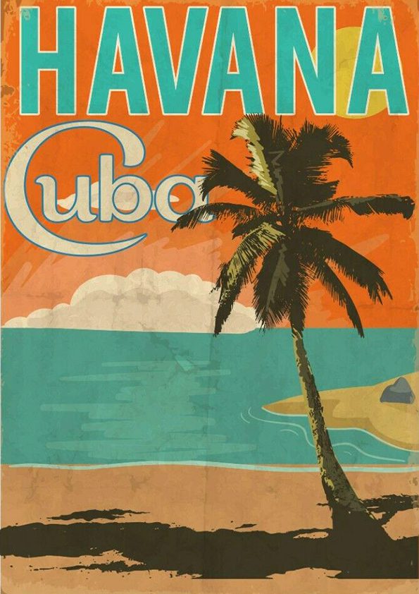 havana vintage travel poster