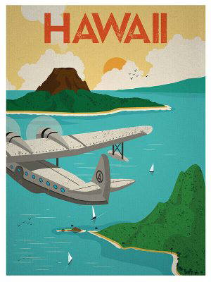 Hawaii Vintage Travel Poster
