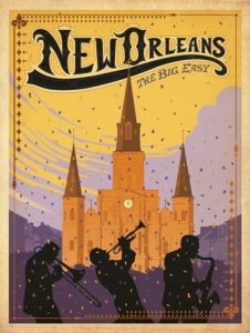 new orleans vintage travel poster