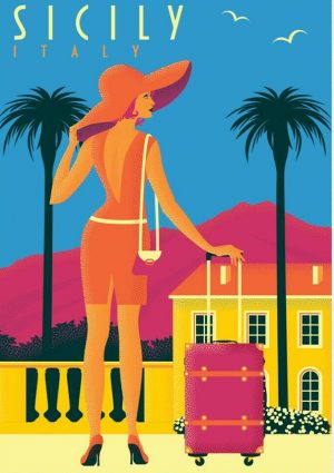Sicily Vintage Travel Poster