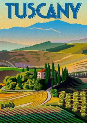 Tuscany Vintage Travel Poster