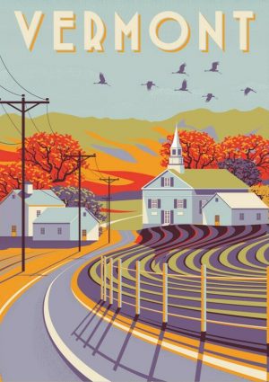 Vermont Vintage Travel Poster