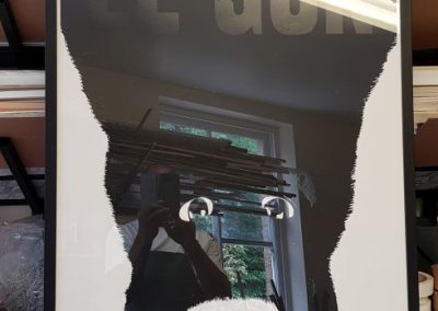 upside down cat print framed